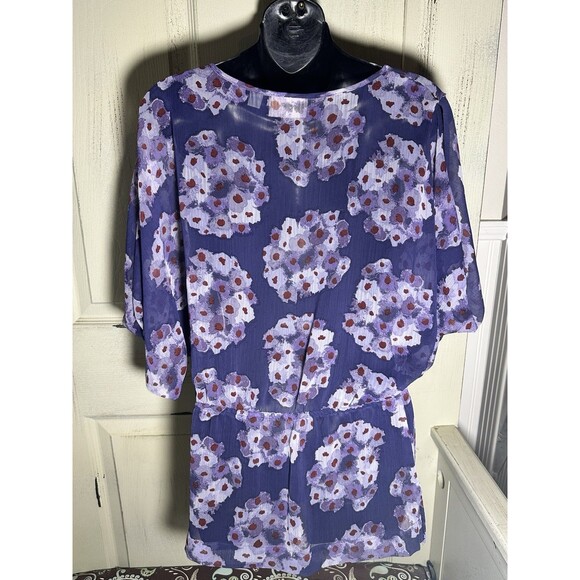 Erin Fetherston Sheer Purple Blouse Dolman Sleeves Sz XS - Picture 3 of 7